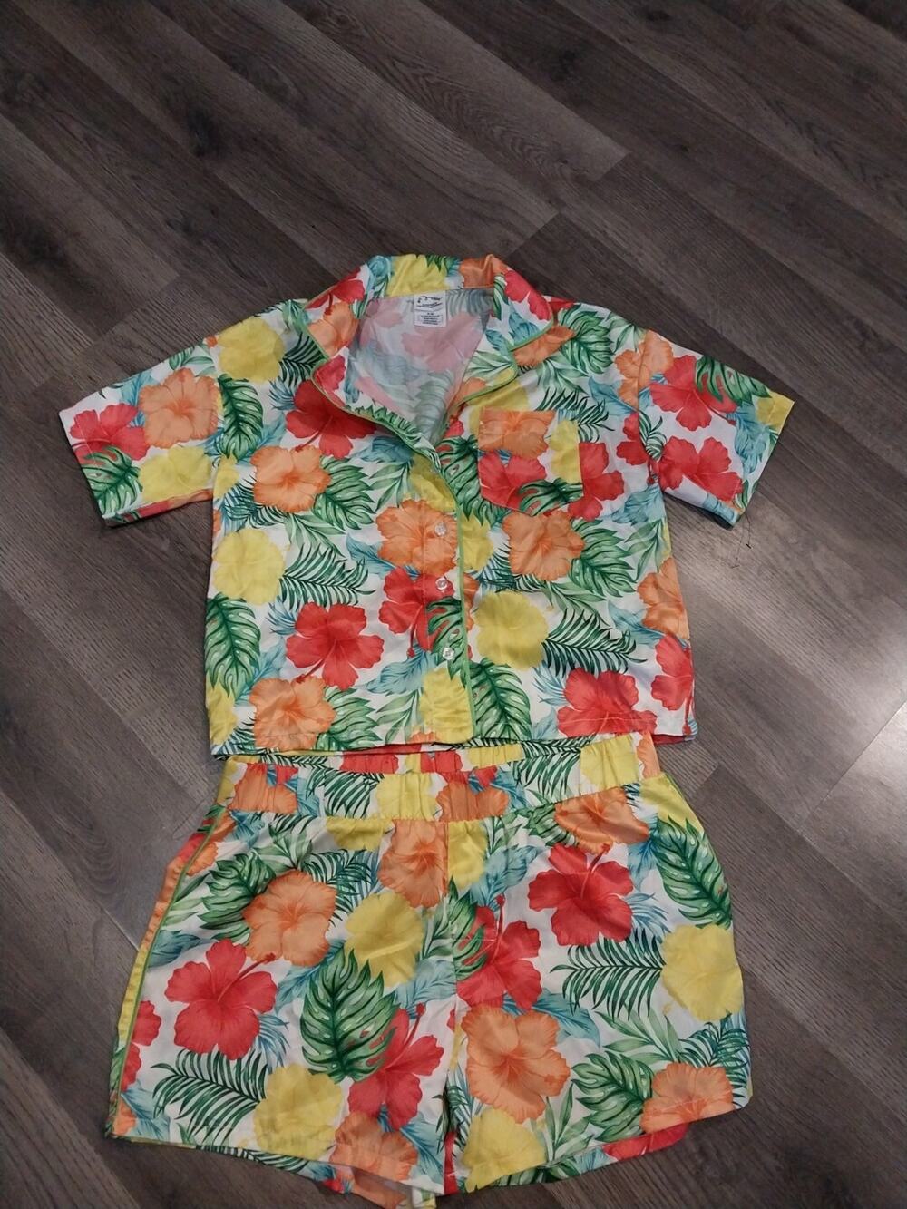 Girls Art Class Hawaiian Sleepwear Size 8 Top Size 10/12 Short Set NWOT